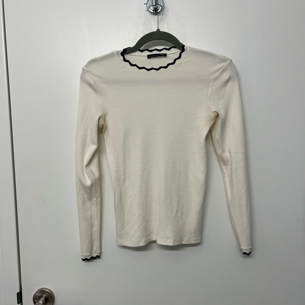 Zara Long Sleeve Top with Neck Detail